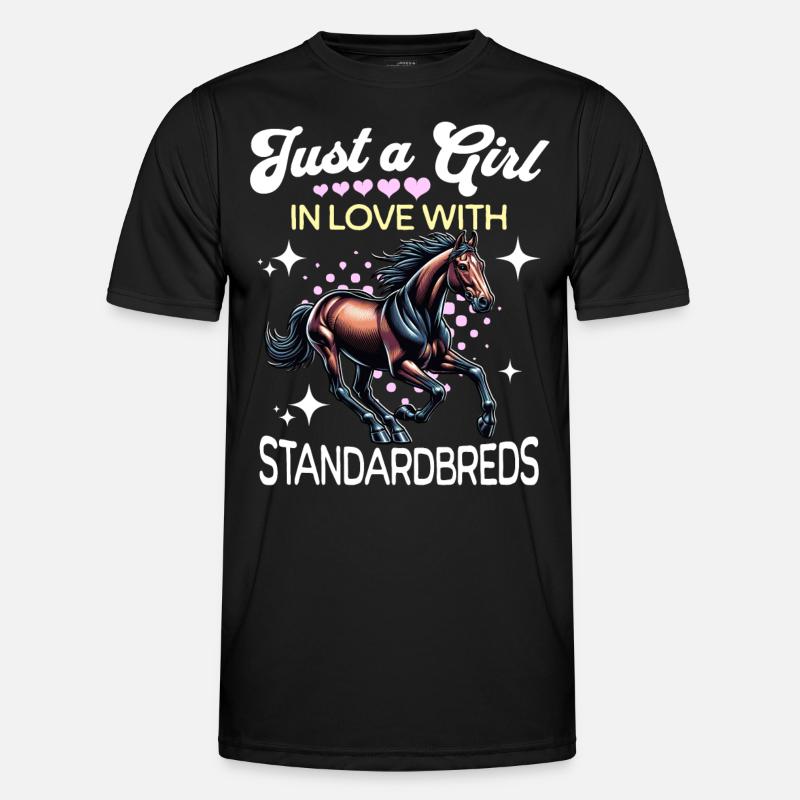 Traber Mädchen Standardbred - Männer Funktions-T-Shirt - Schwarz