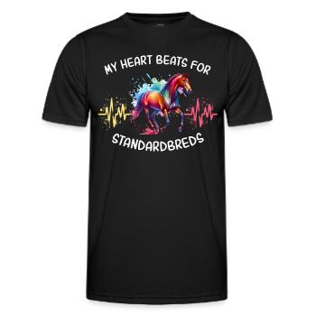 Traber Herzlinie Pferd - Männer Funktions-T-Shirt - Schwarz - Vorne - AI Model Male 178 dark (178cm)