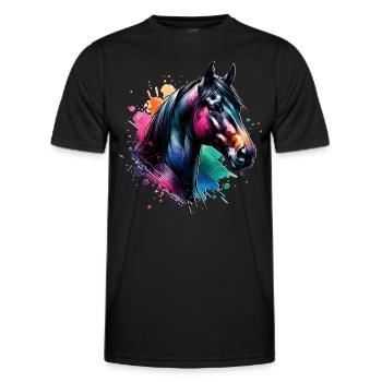 Traber Motiv Pferd - Männer Funktions-T-Shirt - Schwarz - Vorne - AI Model Male 178 dark (178cm)
