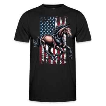 Standardbred US Traber - Männer Funktions-T-Shirt - Schwarz - Vorne - AI Model Male 178 dark (178cm)