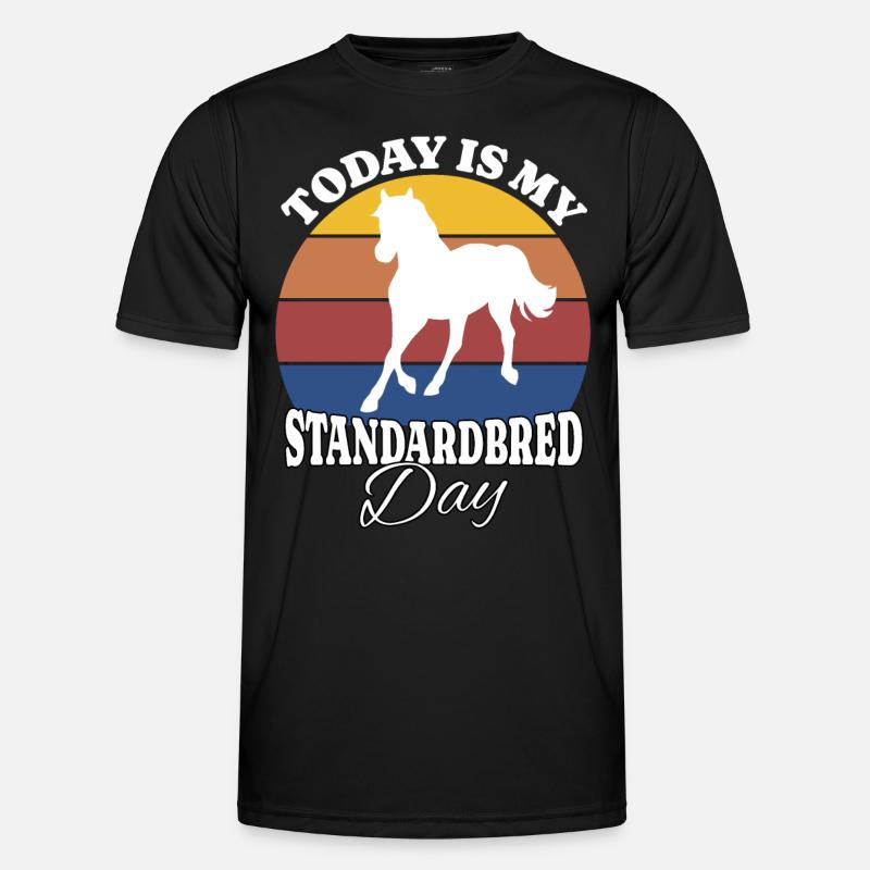 Traber Standardbred - Männer Funktions-T-Shirt - Schwarz