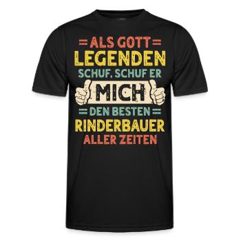 Éleveur de bovins - T-shirt sport Homme - noir - Devant - AI Model Male 178 dark (178cm)