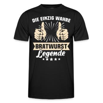Bratwurst Sprüche - Männer Funktions-T-Shirt - Schwarz - Vorne - AI Model Male 178 dark (178cm)