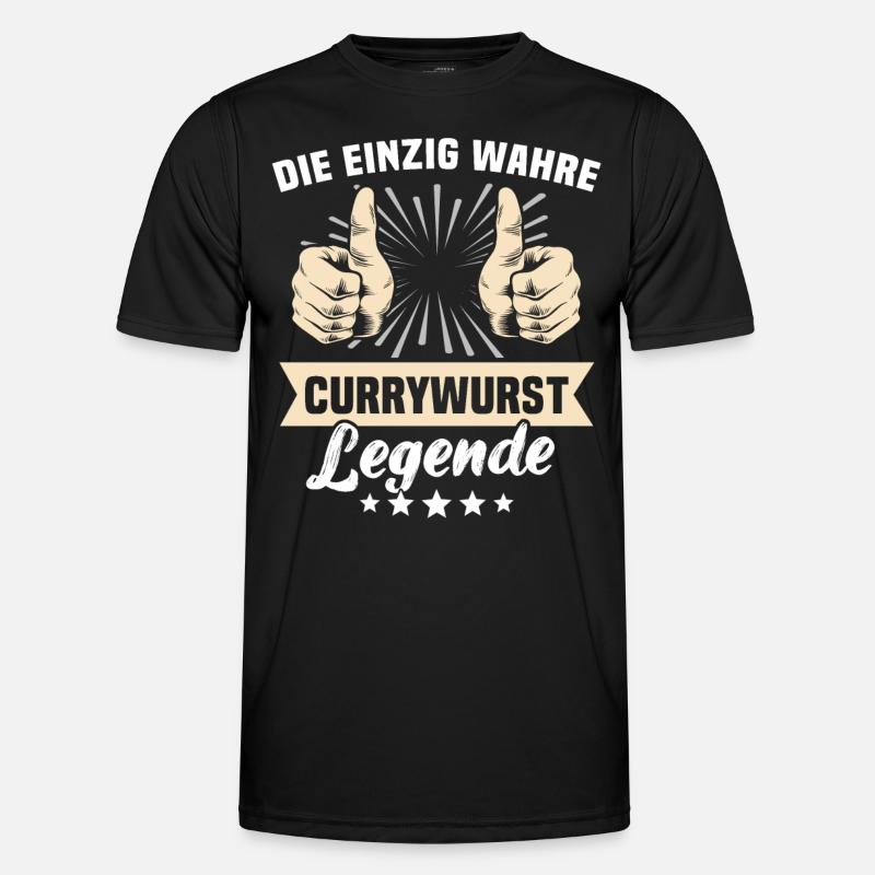 Currywurst Sprüche - Männer Funktions-T-Shirt - Schwarz