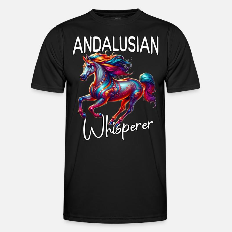 Andalusier Flüsterer Pferd - Männer Funktions-T-Shirt - Schwarz