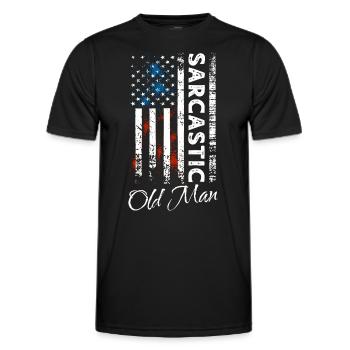 Sarcastic Old Man - Men's Functional T-Shirt - black - Front - AI Model Male 178 dark (178cm)