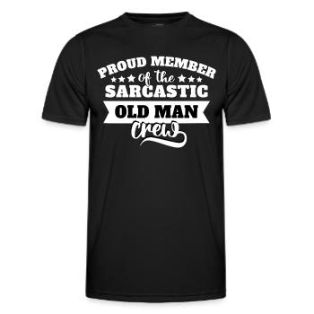 Old Man Sarcasm - Men's Functional T-Shirt - black - Front - AI Model Male 178 dark (178cm)