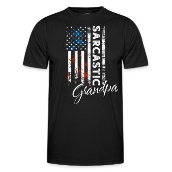 Papi sarcastique - T-shirt sport Homme - noir - Devant - AI Model Male 178 dark (178cm)