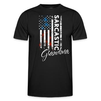 Mamie sarcastique - T-shirt sport Homme - noir - Devant - AI Model Male 178 dark (178cm)