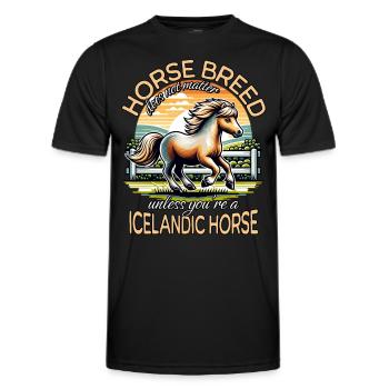 Icelandic Horse Icelander - Men's Functional T-Shirt - black - Front - AI Model Male 178 dark (178cm)