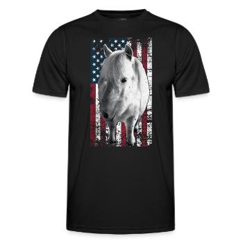Cheval Islandais US Islander - T-shirt sport Homme - noir - Devant - AI Model Male 178 dark (178cm)