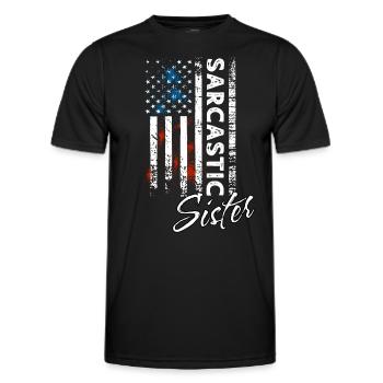 Sœur sarcastique - T-shirt sport Homme - noir - Devant - AI Model Male 178 dark (178cm)