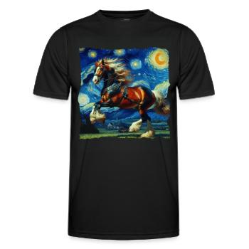 Cheval de la Comté, Nuit étoilée - T-shirt sport Homme - noir - Devant - AI Model Male 178 dark (178cm)