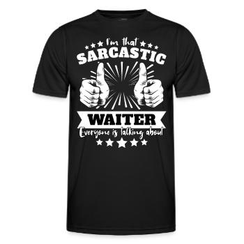 Sarcastic Waiter Sarcasm - Men's Functional T-Shirt - black - Front - AI Model Male 178 dark (178cm)