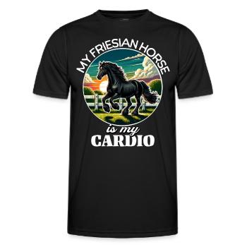 Friesian Horse Pferd - Men's Functional T-Shirt - black - Front - AI Model Male 178 dark (178cm)