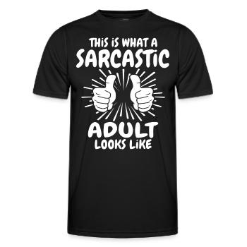 Sarcastic adult - Men's Functional T-Shirt - black - Front - AI Model Male 178 dark (178cm)