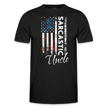 Oncle sarcastique - T-shirt sport Homme - noir - Devant - AI Model Male 178 dark (178cm)