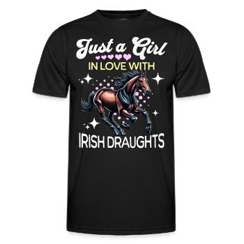 Cheval de trait irlandais fille de trait irlandais - T-shirt sport Homme - noir - Devant - AI Model Male 178 dark (178cm)