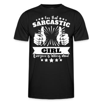Sarcastique Fille Sarcastique - T-shirt sport Homme - noir - Devant - AI Model Male 178 dark (178cm)