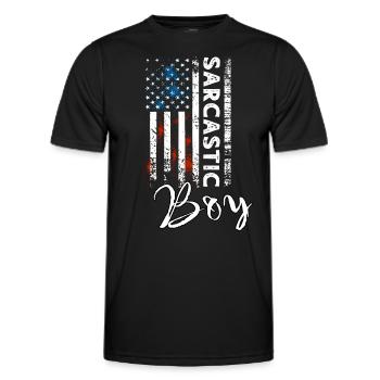 Sarkastischer Junge - Männer Funktions-T-Shirt - Schwarz - Vorne - AI Model Male 178 dark (178cm)