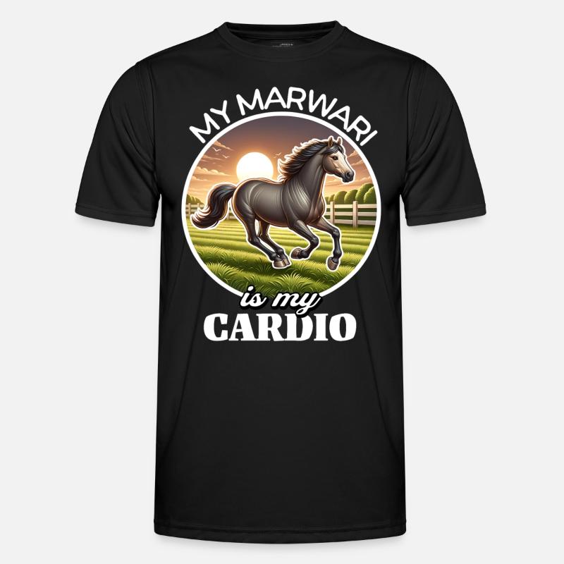 Marwari Pferd - Männer Funktions-T-Shirt - Schwarz