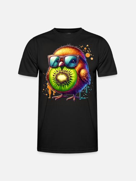 Neuseeland Kiwi - Männer Funktions-T-Shirt - Schwarz