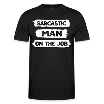 Sarcasm Man - Men's Functional T-Shirt - black - Front - AI Model Male 178 dark (178cm)