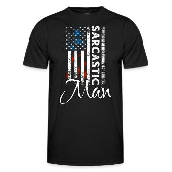 Sarkastischer Mann - Männer Funktions-T-Shirt - Schwarz - Vorne - AI Model Male 178 dark (178cm)