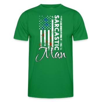 Sarcastic Man - Men's Functional T-Shirt - kelly green - Front - AI Model Male 178 dark (178cm)
