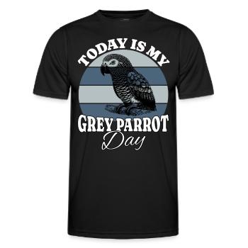 African grey parrot Grey Parrot - Men's Functional T-Shirt - black - Front - AI Model Male 178 dark (178cm)