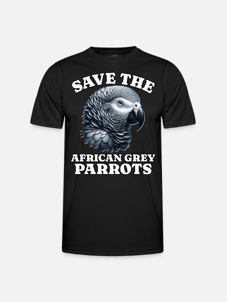 Graupapagei Save Grey Parrot - Männer Funktions-T-Shirt - Schwarz