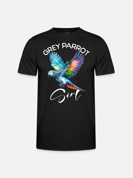Grey Parrot Mädchen Graupapagei - Männer Funktions-T-Shirt - Schwarz