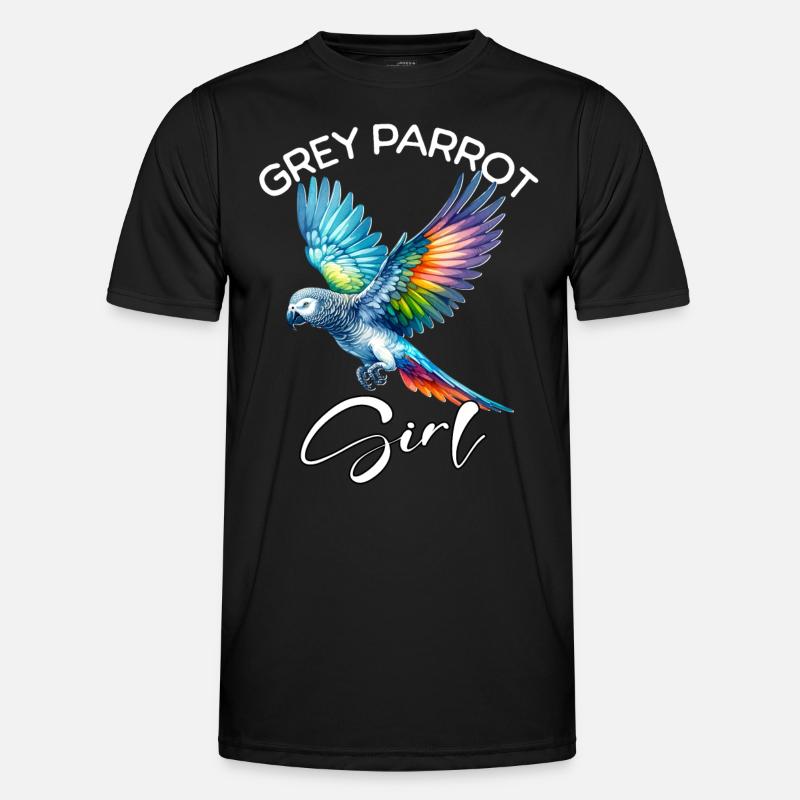 Grey Parrot Mädchen Graupapagei - Männer Funktions-T-Shirt - Schwarz