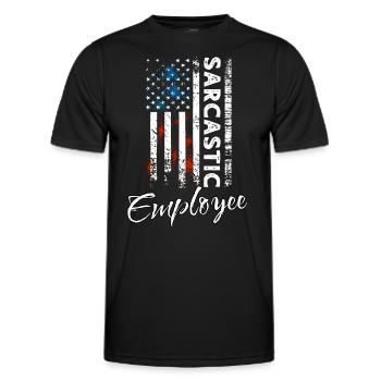Employé sarcastique - T-shirt sport Homme - noir - Devant - AI Model Male 178 dark (178cm)