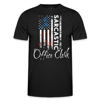 Sarkastischer Büroarbeiter - Männer Funktions-T-Shirt - Schwarz - Vorne - AI Model Male 178 dark (178cm)