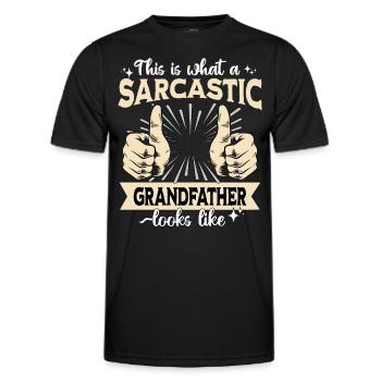 Sarcastique : le grand-père sarcastique - T-shirt sport Homme - noir - Devant - AI Model Male 178 dark (178cm)