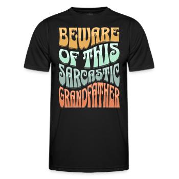 Sarcastique : le grand-père sarcastique - T-shirt sport Homme - noir - Devant - AI Model Male 178 dark (178cm)