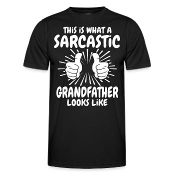 Sarkastischer Grossvater - Männer Funktions-T-Shirt - Schwarz - Vorne - AI Model Male 178 dark (178cm)