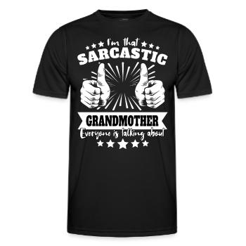 Sarcastic Grandmother Sarcasm - Men's Functional T-Shirt - black - Front - AI Model Male 178 dark (178cm)