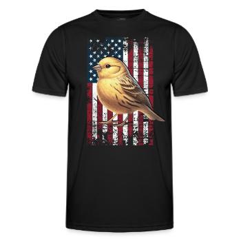 Canary US Kanarienvogel - Men's Functional T-Shirt - black - Front - AI Model Male 178 dark (178cm)