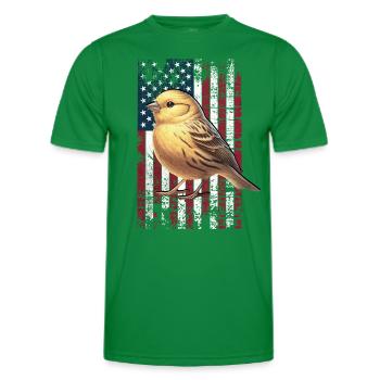 Canary US Kanarienvogel - Men's Functional T-Shirt - kelly green - Front - AI Model Male 178 dark (178cm)