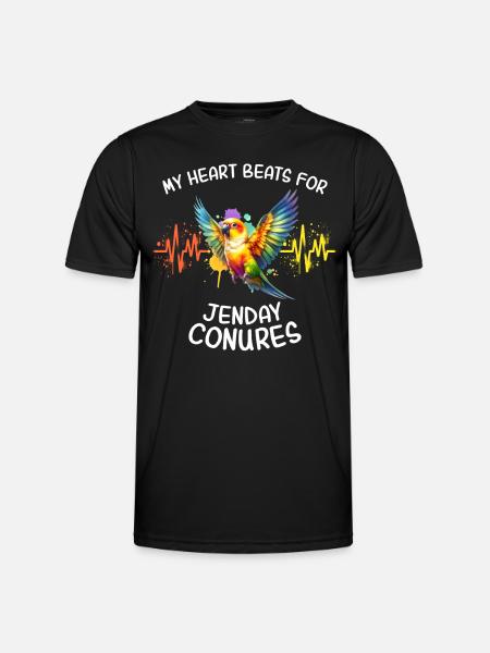 Yellow-headed Parakeet Heartline - Men's Functional T-Shirt - black