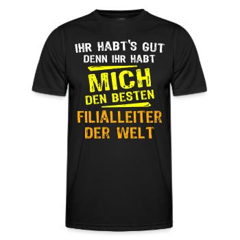 Store Manager Gift - Men's Functional T-Shirt - black - Front - AI Model Male 178 dark (178cm)