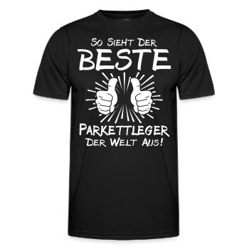 Best parquet layer - Men's Functional T-Shirt - black - Front - AI Model Male 178 dark (178cm)
