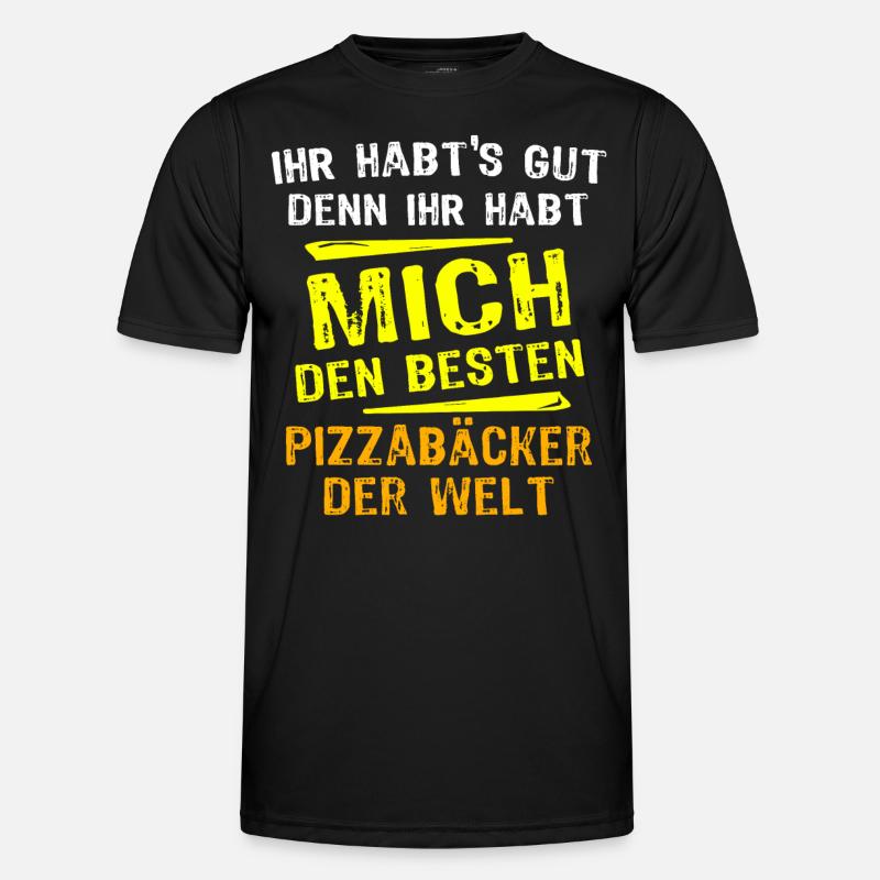 Pizzabäcker Geschenk - Männer Funktions-T-Shirt - Schwarz