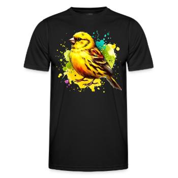 Motif girlitz à ventre jaune - T-shirt sport Homme - noir - Devant - AI Model Male 178 dark (178cm)