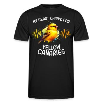 Gelbbauchgirlitz Herzlinie - Männer Funktions-T-Shirt - Schwarz - Vorne - AI Model Male 178 dark (178cm)