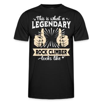 Grimpeur légendaire - T-shirt sport Homme - noir - Devant - AI Model Male 178 dark (178cm)