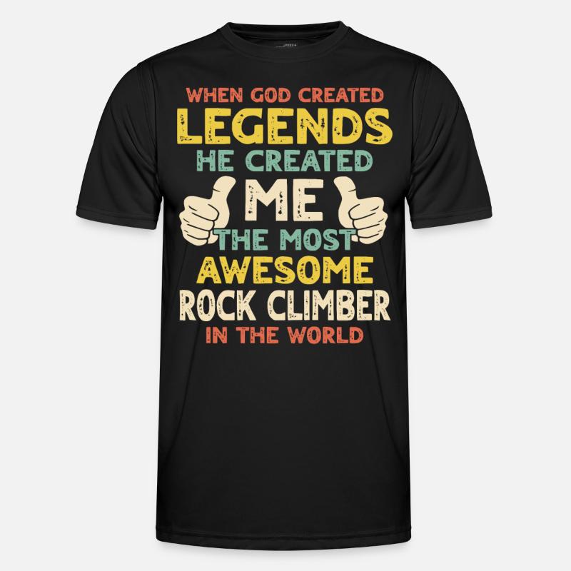 Kletterer - Männer Funktions-T-Shirt - Schwarz