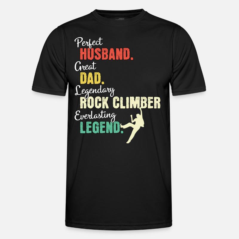 Kletterer Papa Männer Funktions-T-Shirt